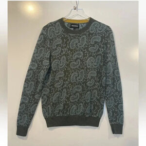 Bonobos Green Blue Paisley Merino Wool Blend‎ Sweater Mens Size Small (863)